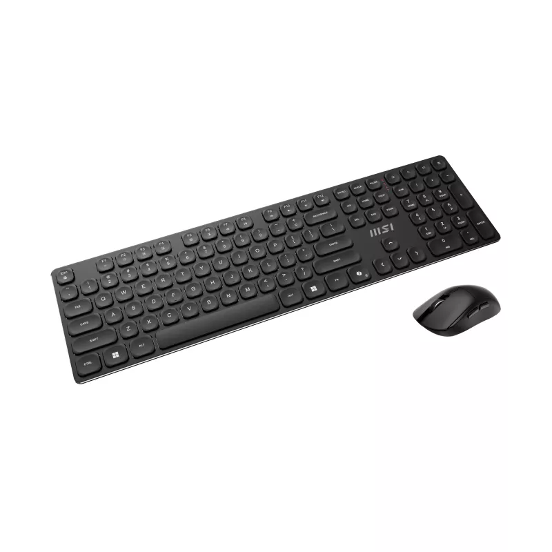 MSI FORGE K210 bezvadu komplekts - tastatūra un pele, mājām/birojam, USB, QWERTY, melns