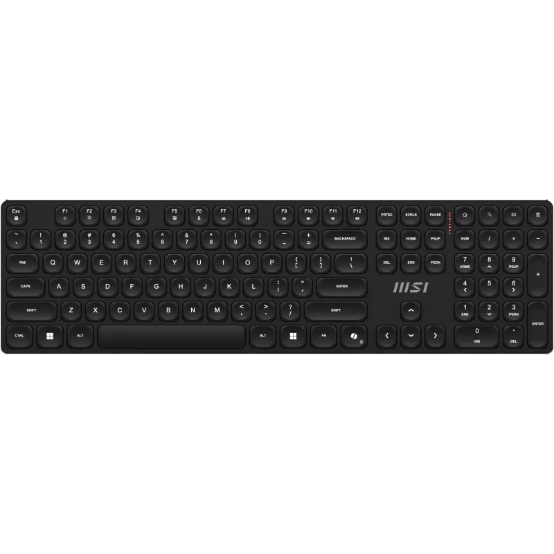 MSI FORGE K210 bezvadu komplekts - tastatūra un pele, mājām/birojam, USB, QWERTY, melns