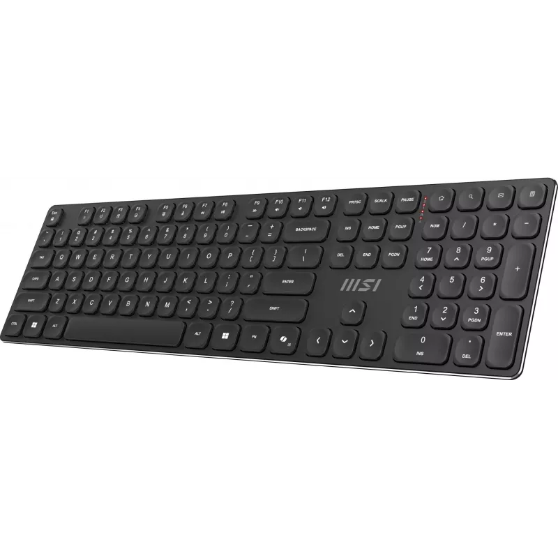 MSI FORGE K210 bezvadu komplekts - tastatūra un pele, mājām/birojam, USB, QWERTY, melns