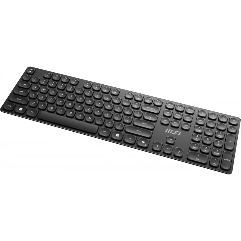 MSI FORGE K210 bezvadu komplekts - tastatūra un pele, mājām/birojam, USB, QWERTY, melns