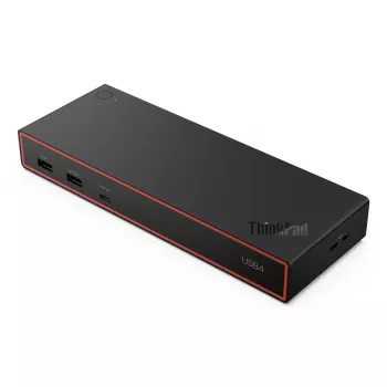 Docking stacija Lenovo ThinkPad USB4 Dock 5000 — vadu Thunderbolt 4, 65 W PD, 3840×2160, HDMI, 4× USB-A, Gigabit Ethernet, Melna