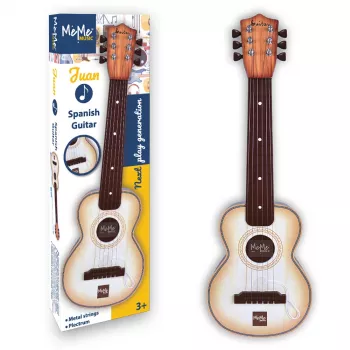 Rotaļlietu ģitāra Dante MeMe Juan, bēšā un brūnā krāsā, bērnu mūzikas instruments, vecumam no 3 gadiem