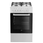 Beko FSS52020DW Brīvi stāvoša plīts ar gāzes virsmu un elektrisko cepeškrāsni, balta