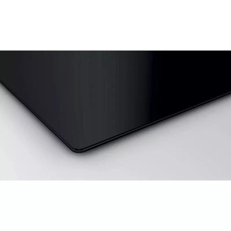 Indukcijas plīts virsma Bosch Serie 4 PUE611BB5D, 4 zonas, bezrāmja, melna, 59.2×51 mm, stikla keramika, skārienjutīga vadība
