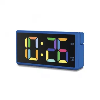 Digitālais modinātājpulkstenis Hama Ibiza Blue LCD, baterija/USB, 150x34x73mm