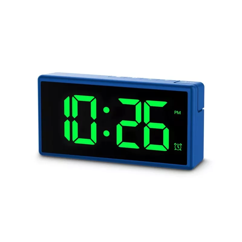 Digitālais modinātājpulkstenis Hama Ibiza Blue LCD, baterija/USB, 150x34x73mm
