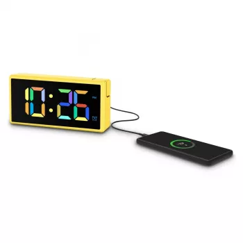 Digitālais modinātājpulkstenis Hama Ibiza Yellow LCD, baterija/USB