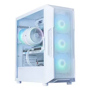 Korpus ZALMAN i3 NEO ARGB V2 WHITE Midi Tower, rūdīts stikls, 3x120 mm priekšējie ventilatori, atbalsta ATX/Mini-ITX