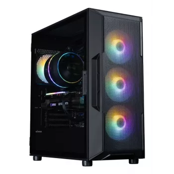 ZALMAN I3 NEO V2 Melns Mid Tower PC korpuss ar 4 RGB ventilatoriem, ATX/microATX atbalsts