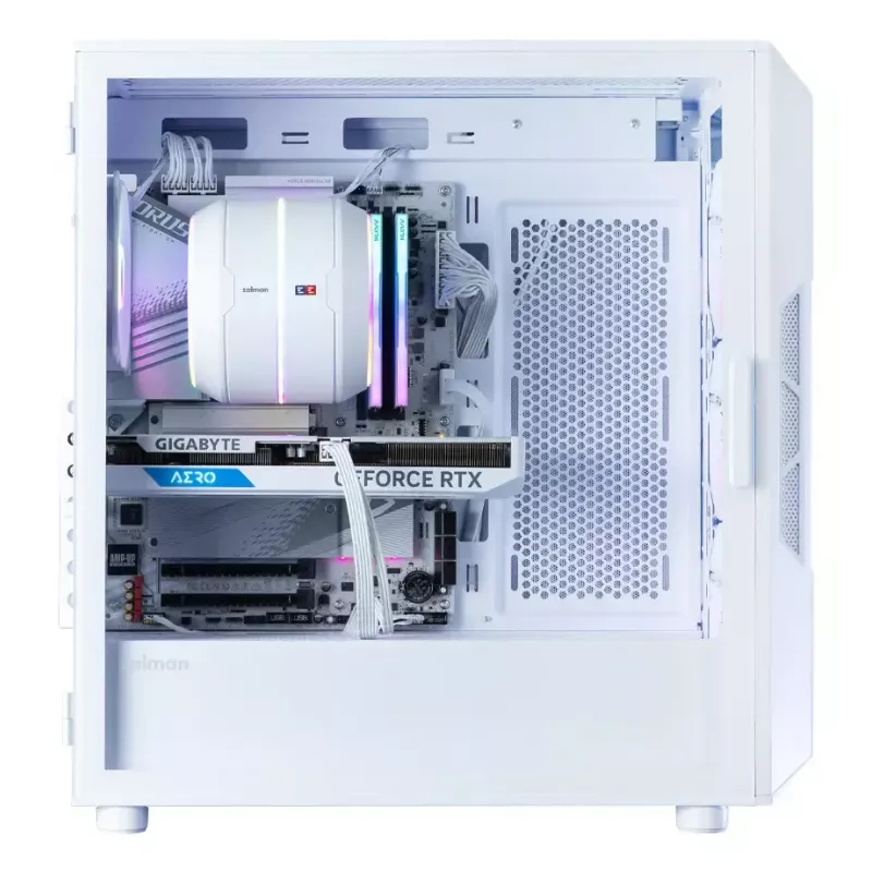 Zalman i3 NEO V2 Mid Tower korpuss ar 4 RGB ventilatoriem (120 mm), balts
