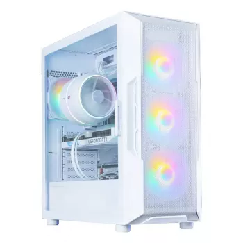 Datora korpuss Zalman I3 NEO V2 WHITE Midi Tower, ATX/Mini-ITX, rūdīts stikls, 3x120mm priekšējie ventilatori, USB 3.2 Gen1