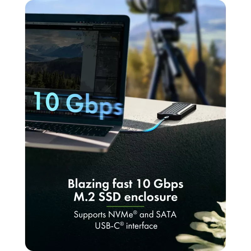 Icy Box IB-1827MCP-C31 ārējais M.2 NVMe/SATA disku ietvars, USB 3.2 Gen 2, 10 Gbps