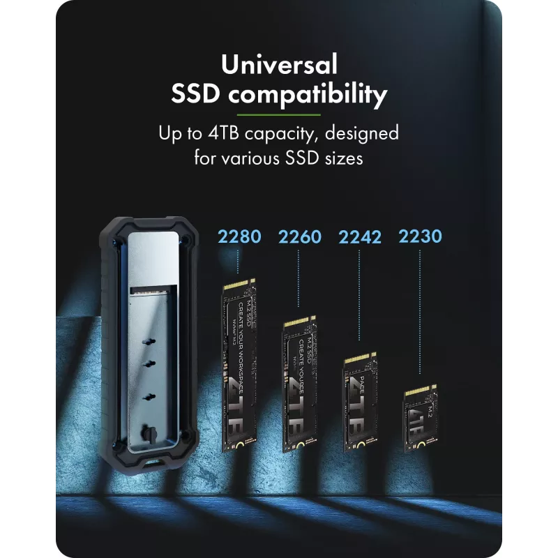 Icy Box IB-1827MCP-C31 ārējais M.2 NVMe/SATA disku ietvars, USB 3.2 Gen 2, 10 Gbps