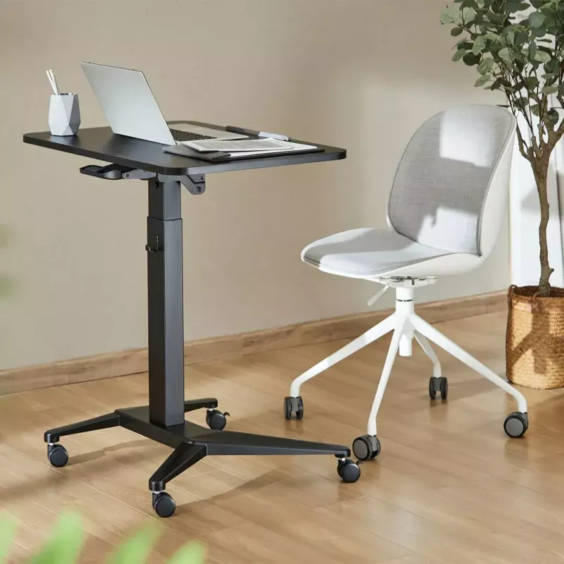Mobilais klēpjdatora galds MACLEAN MC-453B ar pneimatisko augstuma regulēšanu, maks. augstums 109 cm, 8 kg kravnesība