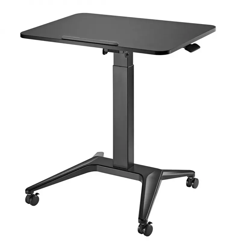 Mobilais klēpjdatora galds MACLEAN MC-453B ar pneimatisko augstuma regulēšanu, maks. augstums 109 cm, 8 kg kravnesība