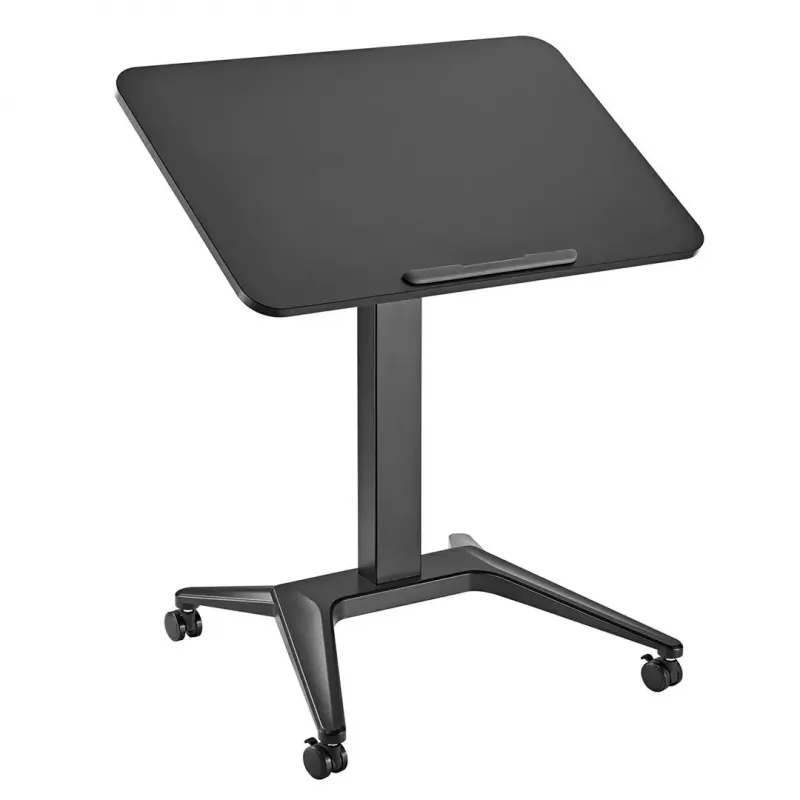 Mobilais klēpjdatora galds MACLEAN MC-453B ar pneimatisko augstuma regulēšanu, maks. augstums 109 cm, 8 kg kravnesība