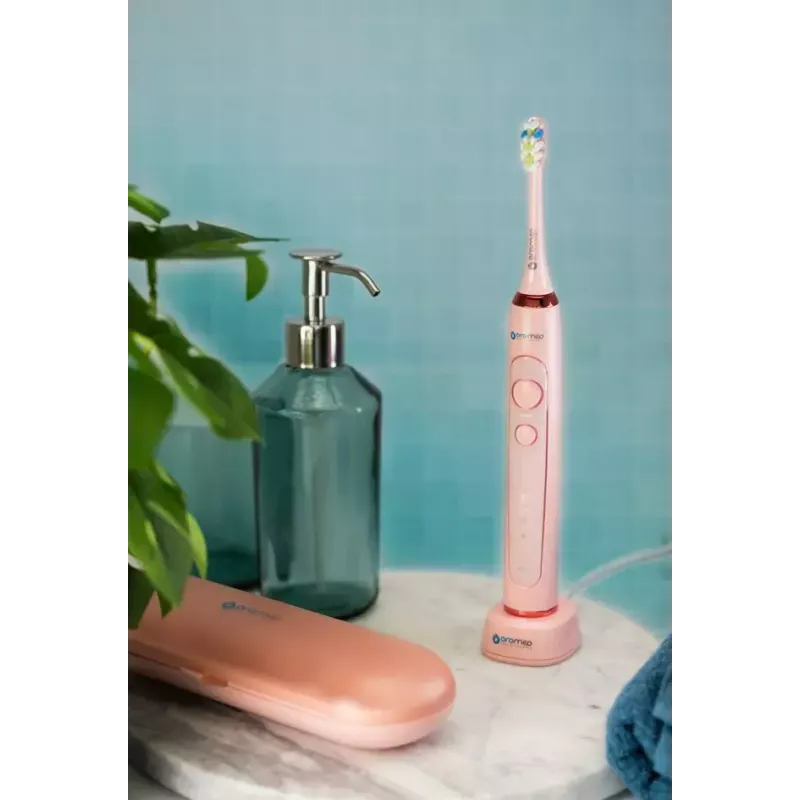 Sonic zobu birste ORO-MED Oro-Sonic Next Pink — 4 režīmi, 40 000 kustību/min, IPX7, 2 uzgaļi