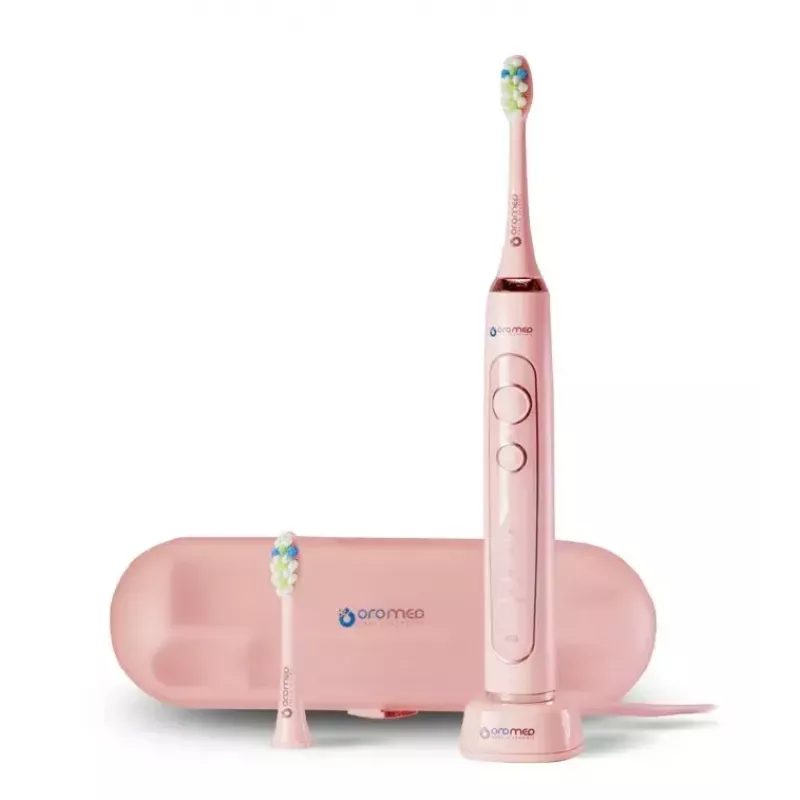 Sonic zobu birste ORO-MED Oro-Sonic Next Pink — 4 režīmi, 40 000 kustību/min, IPX7, 2 uzgaļi