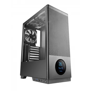TACENS 2SAGITTA20 Midi Tower korpuss, rūdīts stikls, ATX/Micro-ITX/Mini-ITX, 1x3.5 inch + 2x2.5 inch, LED, iekļauti ventilatori