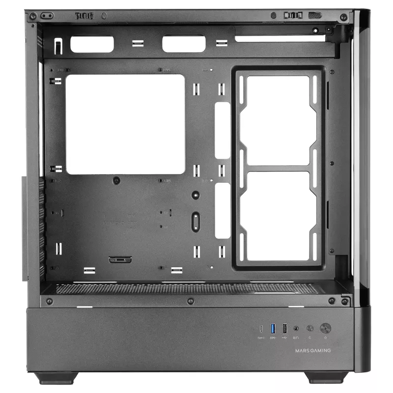 PC korpuss TACENS Mars Gaming MCLCDPRO Midi Tower — Melns, IPS 7.2 collu Displejs, Apakšējais PSU, ATX/Micro‑ATX/Mini‑ITX atbalsts