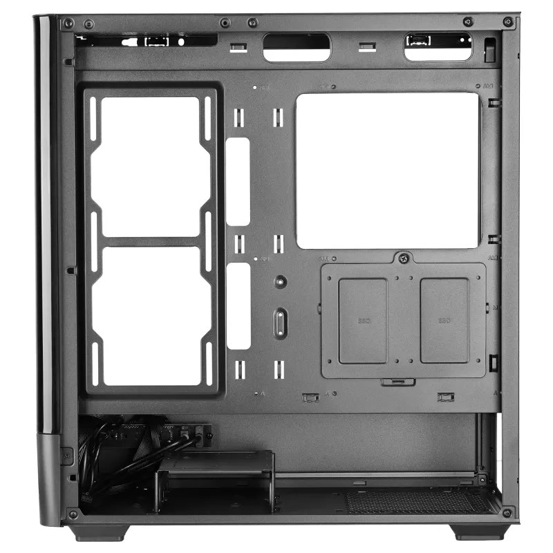 PC korpuss TACENS Mars Gaming MCLCDPRO Midi Tower — Melns, IPS 7.2 collu Displejs, Apakšējais PSU, ATX/Micro‑ATX/Mini‑ITX atbalsts