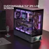 PC korpuss TACENS Mars Gaming MCLCDPRO Midi Tower — Melns, IPS 7.2 collu Displejs, Apakšējais PSU, ATX/Micro‑ATX/Mini‑ITX atbalsts