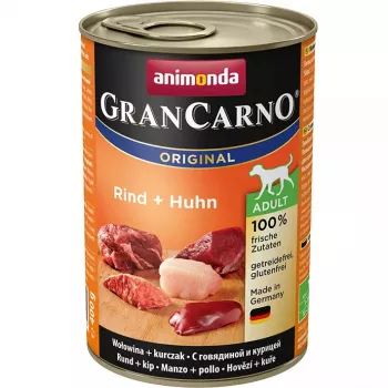 Animonda GranCarno Original liellopa gaļa un vista 400g skārdenē, bezgraudu, pieaugušiem suņiem