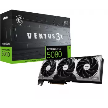 Grafikas karte MSI GeForce RTX 5080 16 GB GDDR7, PCIe 5.0, 256-bit, 303×121×49 mm, 360 W