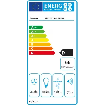Tvaika nosūcējs zem skapja Electrolux LFU215X, nerūsējošais tērauds, 498×132–510 mm, 3 ātrumi, 272 m³/h, alumīnija tauku filtrs