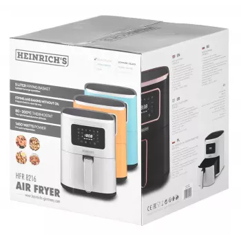 Gaisa fritieris HEINRICH'S HFR 8216, 5.0 l, 1450 W, dzeltens