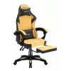 Spēļu krēsls huzaro Force 3.7 — ergonomisks augstas atzveltnes grozāms krēsls, dzeltena sēdvirsma, regulējami roku balsti, augstums 107.5–116.5 cm