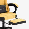 Spēļu krēsls huzaro Force 3.7 — ergonomisks augstas atzveltnes grozāms krēsls, dzeltena sēdvirsma, regulējami roku balsti, augstums 107.5–116.5 cm