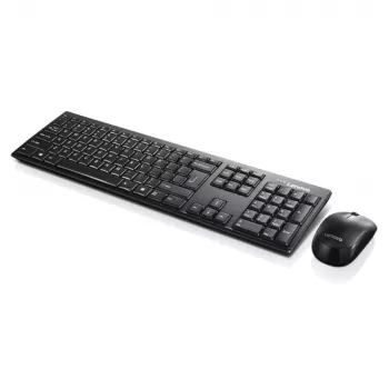 Lenovo GX30L66303 bezvadu tastatūra un pele komplektā, QWERTY US English, Melna