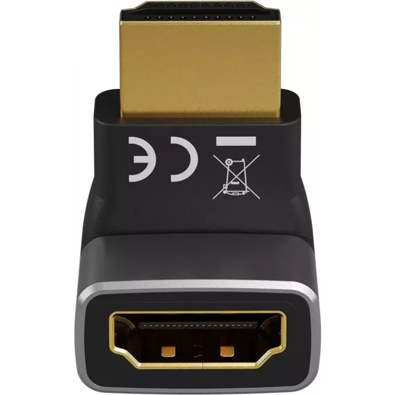 Goobay 72009 HDMI adapteris, leņķa, Type A standarta, melns/sudrabs