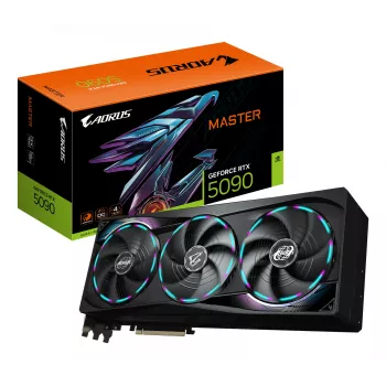 GIGABYTE AORUS GeForce RTX 5090 MASTER 32G Videokarte - 32GB GDDR7, 512bit, PCI-E 5.0, 2655MHz, 3 x DP 2.1a, 1 x HDMI 2.1b, GV-N5090AORUS M-32GD