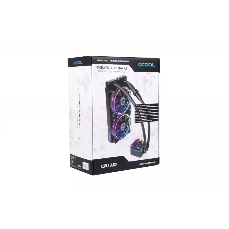 Alphacool Eisbaer Aurora LT240 12 cm Melns šķidruma dzesētājs
