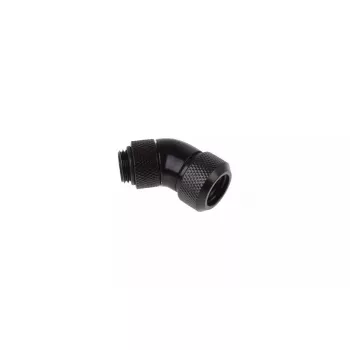 Alphacool Eiszapfen 17407 45 grādu rotējošs cietās caurules savienotājs, G1/4 ārējā vītne uz 13 mm ārējo diametru, melns