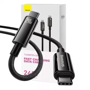 USB-C uz USB-C kabelis Baseus Tungsten Gold 240W 3m