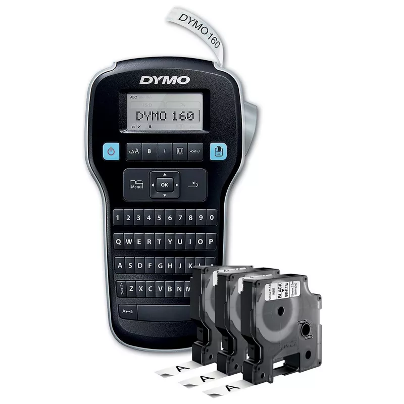 DYMO LabelManager 160 marķēšanas iekārtas komplekts ar 3 D1 lentes ruļļiem