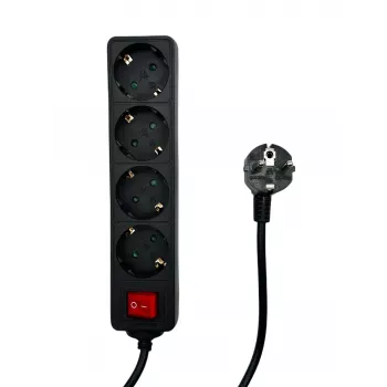 Microconnect MC-GRU0045BS pagarinātājs 5 m 4 kontaktligzdas Iekštelpām Melns