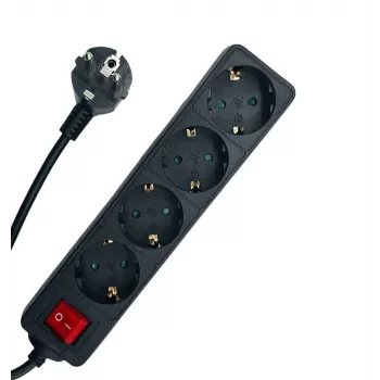 Microconnect MC-GRU0045BS pagarinātājs 5 m 4 kontaktligzdas Iekštelpām Melns