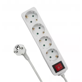 Microconnect MC-GRU0045WS pagarinātājs 5 m 4 kontaktligzdas Iekštelpām Balts