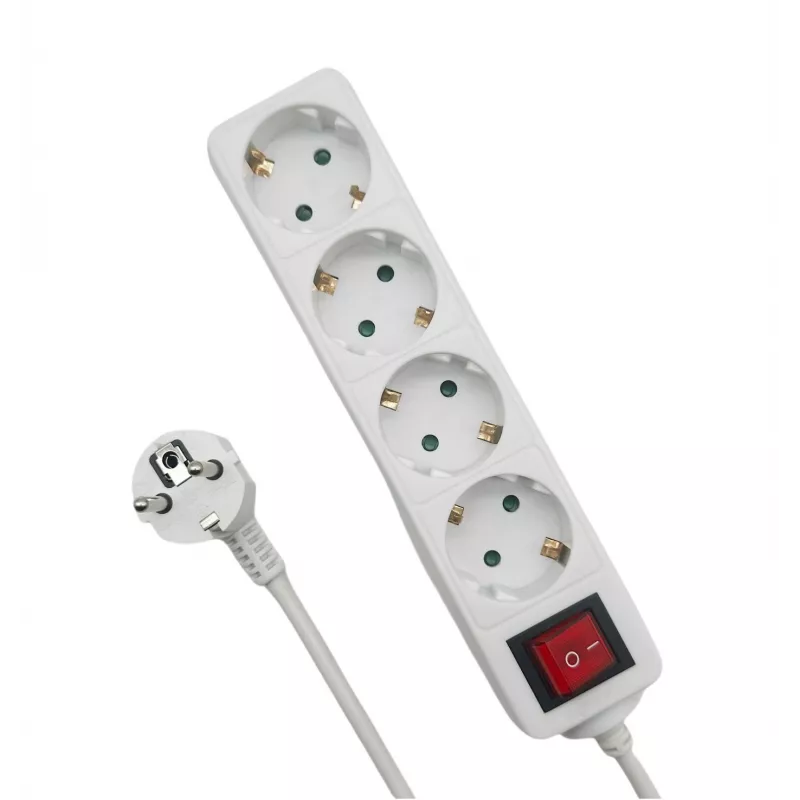 Microconnect MC-GRU0045WS pagarinātājs 5 m 4 kontaktligzdas Iekštelpām Balts