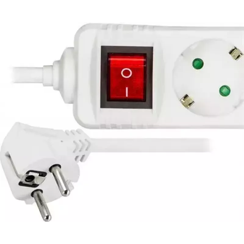 Microconnect GRU0035WS pagarinātājs 5 m, 3 kontaktligzdas, balts