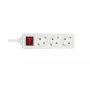 Microconnect GRU0035WS pagarinātājs 5 m, 3 kontaktligzdas, balts