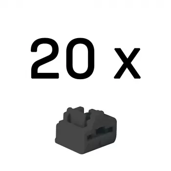 Portu bloķētājs Lindy RJ-45 (20 gab.) – melns, ABS, 20×74.5×5.9 mm