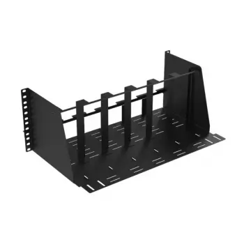 Mini PC korpuss Lanview LVR-MINIPC-BRACK-4UBL — kompakts metāla plaukts 19 inch 4U, melns