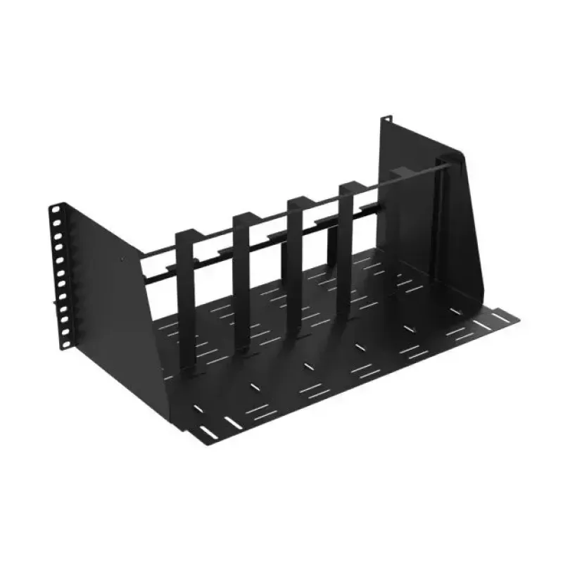 Mini PC korpuss Lanview LVR-MINIPC-BRACK-4UBL — kompakts metāla plaukts 19 inch 4U, melns