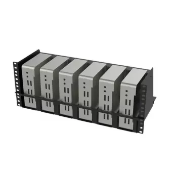 Mini PC korpuss Lanview LVR-MINIPC-BRACK-4UBL — kompakts metāla plaukts 19 inch 4U, melns