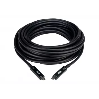 Aktīvais optiskais USB-C kabelis ATEN UE3410F-AT, 10 m, USB-C uz USB-C, 10 Gbit/s, Melns